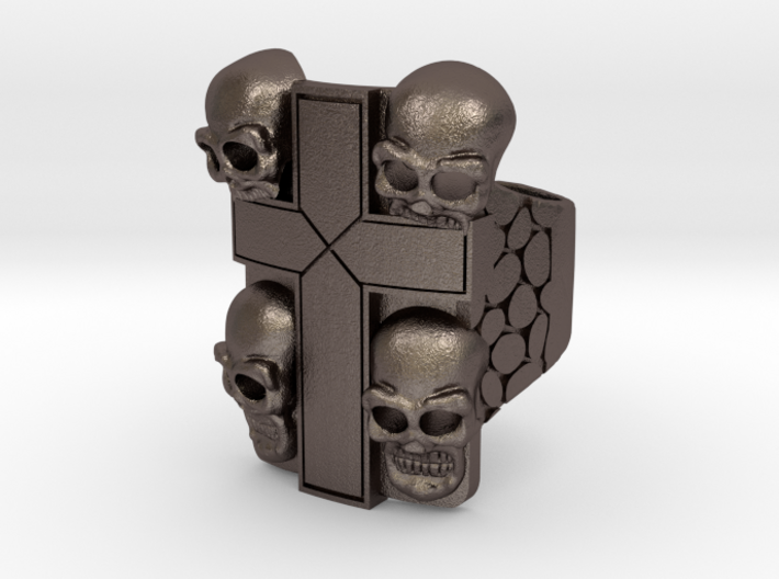 Eddie Munson skull cross ring 3d printed