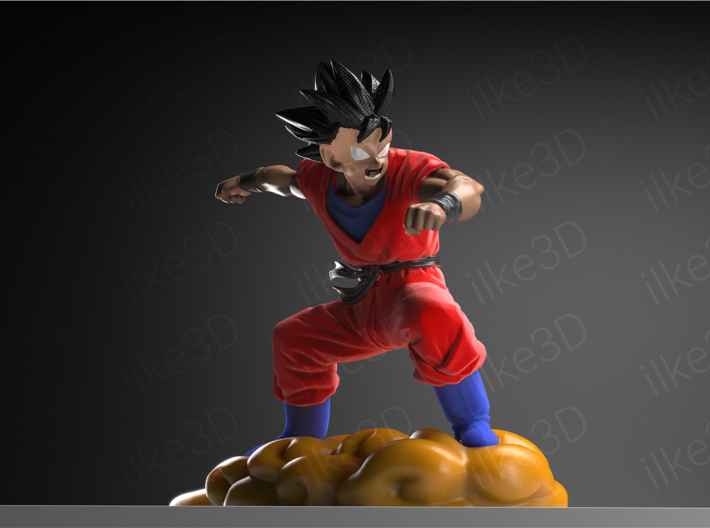 Kid Goku on Nimbus 3d printed 