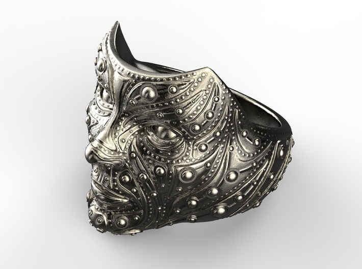 Face-Of Steel Men Ring 3D Printed Design-GGCP-418 3d printed 