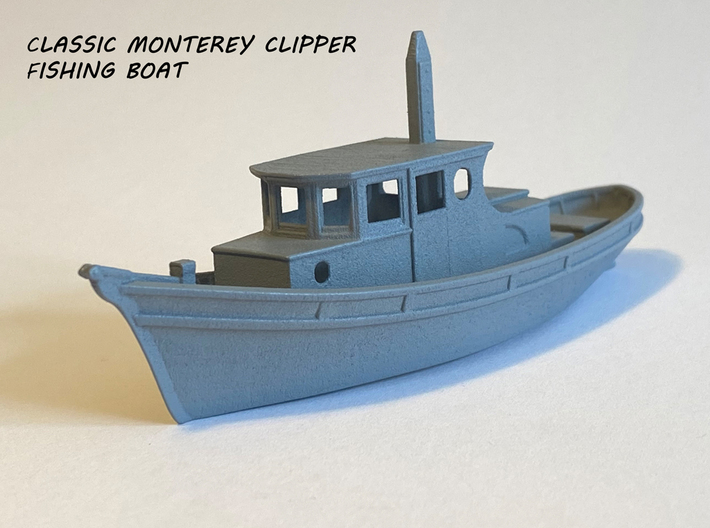 HO scale Fishing Boat  3d printed HO scale,  36' classic fishing boat.
