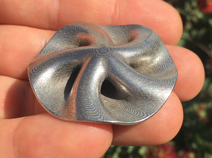 Sand Dollar Arch 3d printed Polished Bronzed-Silver Steel