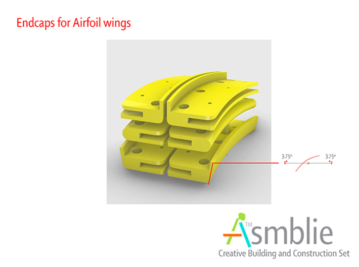 Endcaps for Airfoil wing tips 3d printed