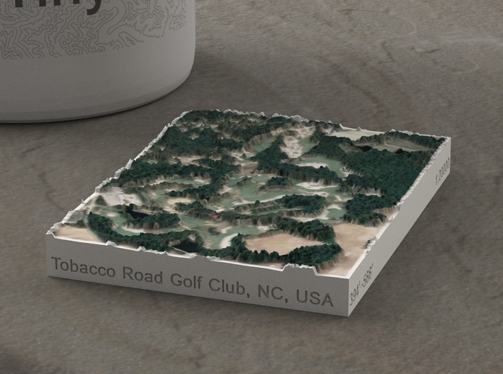 Tobacco Road Golf Club, NC, USA, 1:20000 3d printed 