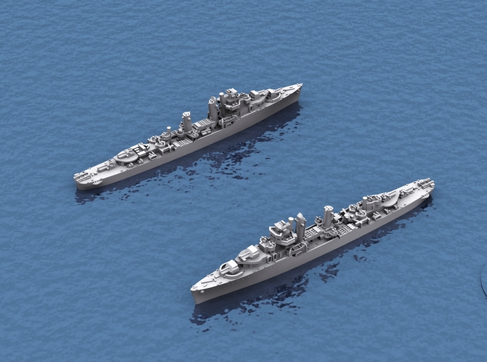 USN Mahan class DDs (2 ships) 3d printed F: DD364 Mahan '42; B: DD378 Smith '42