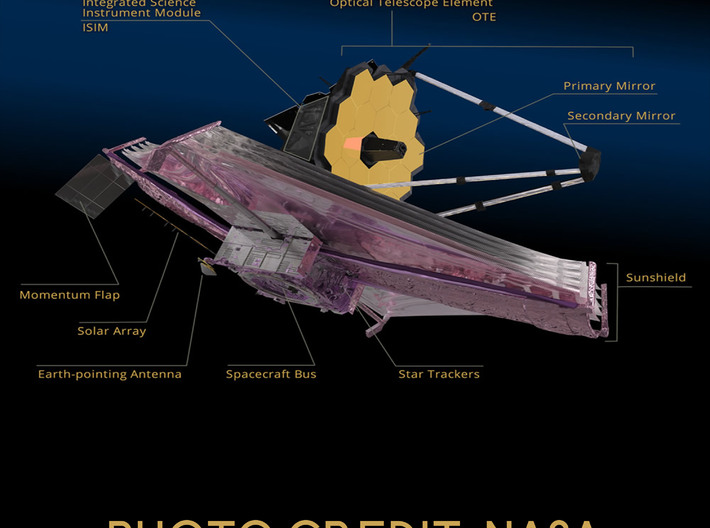 Space Telescope Pendant  3d printed 