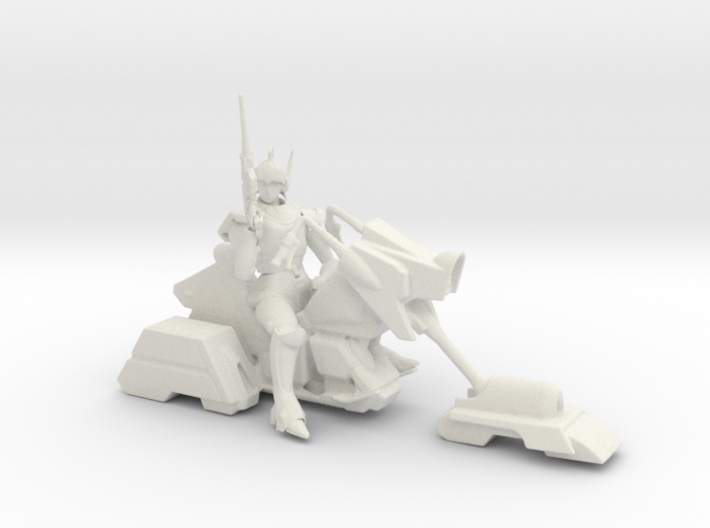 Robotech Hoverbike Armored Female w/Rifle 32mm 3d printed