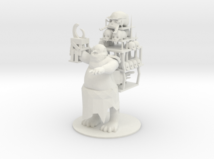 Goblin Ogre with Skull Totem 3d printed