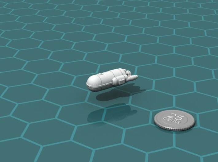 Triumvirate Tanker 3d printed Render of the model, with a virtual quarter for scale.