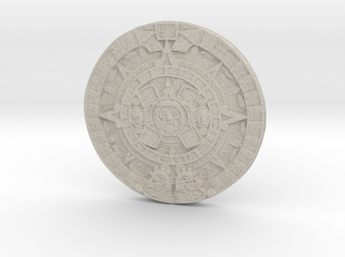 Aztec Calendar Coin 3d printed