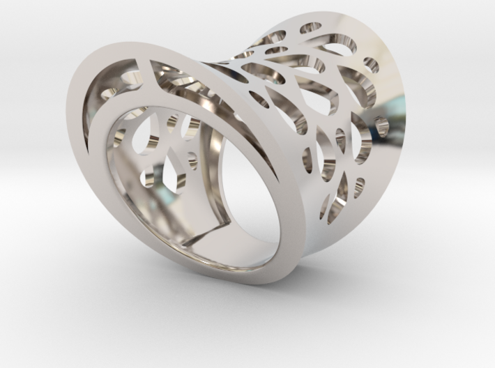 Floral metal Ring 3d printed