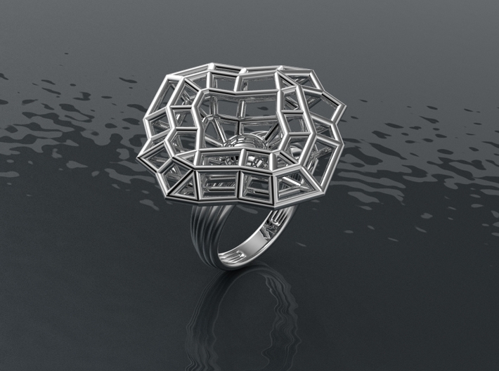Weave Geometric Ring 3d printed