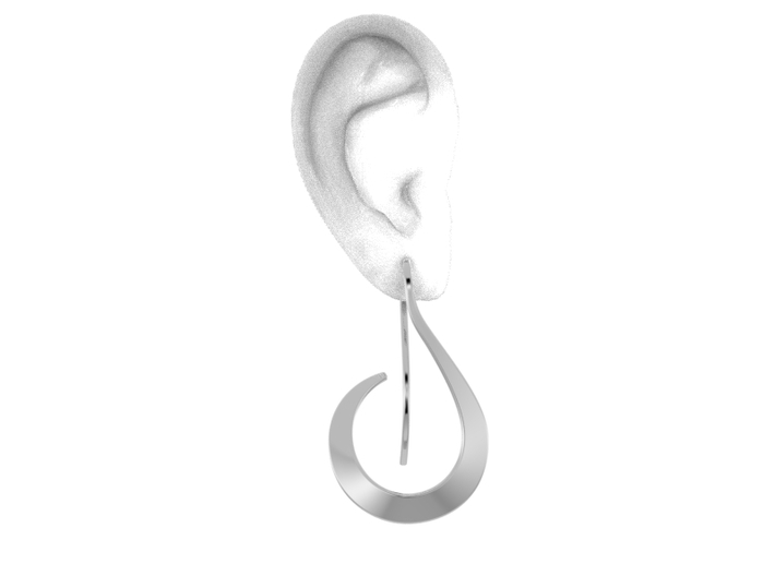 Lines with curves Earring 3d printed 