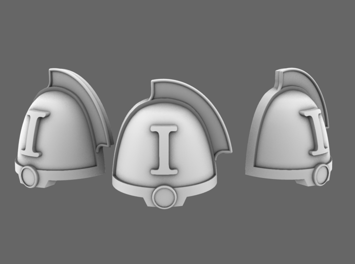 SK AggroKnight Roman Numeral 1 Shoulder Pads RIGHT 3d printed 