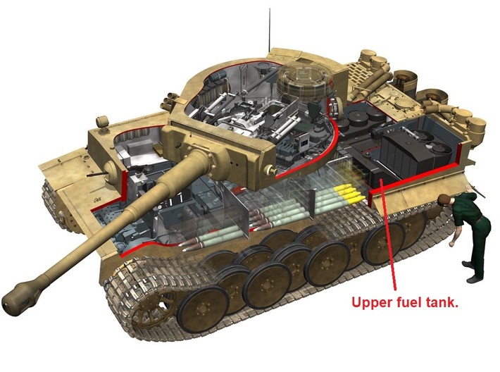 1/16 Tiger I Upper Fuel Tanks 3d printed 