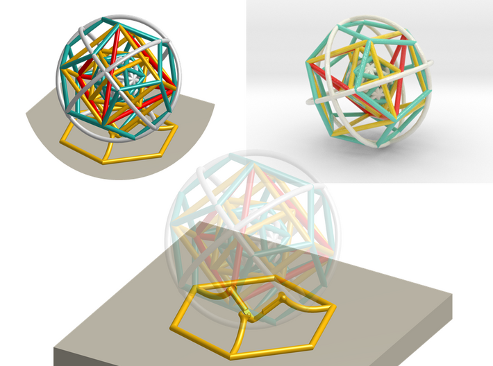 Nested Platonic Solids (Version S) 3d printed Support with Nesting Structure