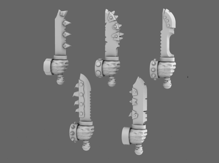 Space Orcs Hunting Knives 3d printed 