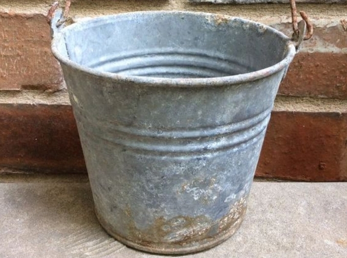 1/18 scale WWII era galvanized buckets x 3 3d printed 