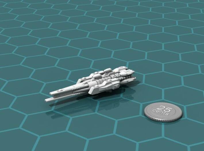 Rishi Dreadnought 3d printed Render of the model, with a virtual quarter for scale.