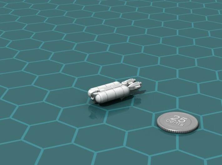 Rishi Tanker 3d printed Render of the model, with a virtual quarter for scale.
