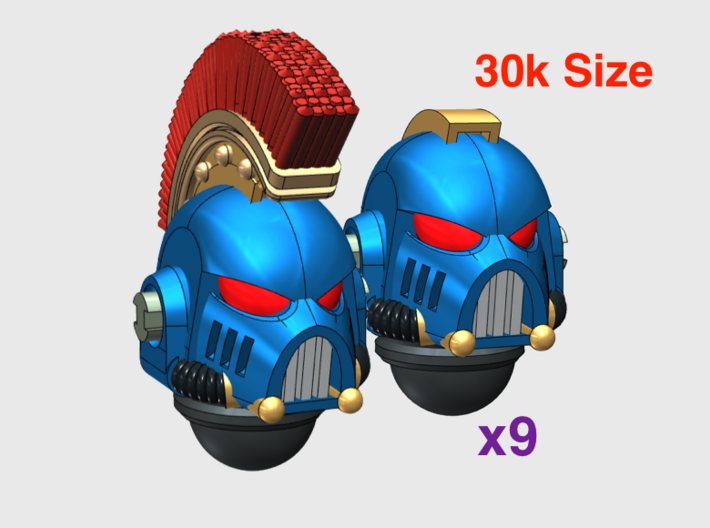 10x Base - G:6b Boxer Helms (Squad 2) 3d printed