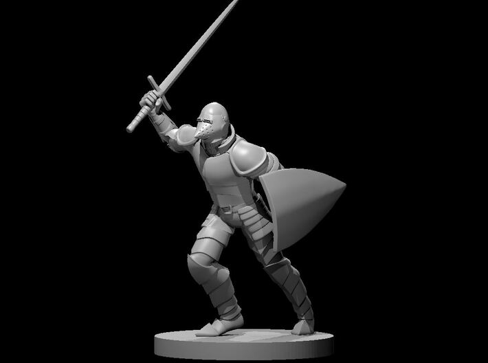Human Male Fighter w hounskull bacinet 3d printed
