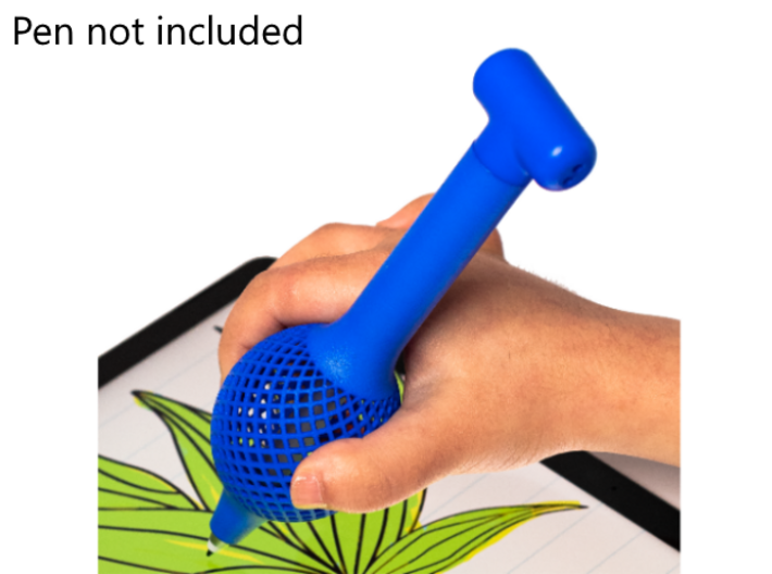 Textured Bulb Pen Grip - large without buttons 3d printed 
