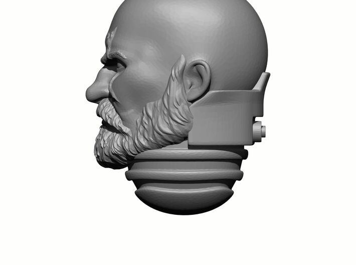 10x Space Marine Scarred Head: Beard Veteran 3d printed 