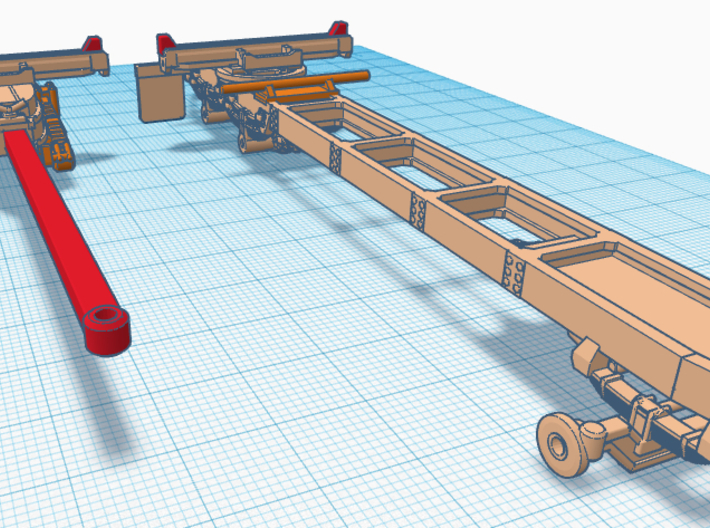 1/50th 1940's log truck frame w Page trailer 3d printed 