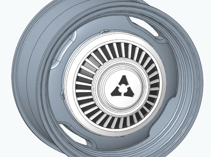 4x4 hubs and Dodge truck hubcaps for 16.5" wheels 3d printed Snapshot hubcap on 16x8.5 wheel (not included)