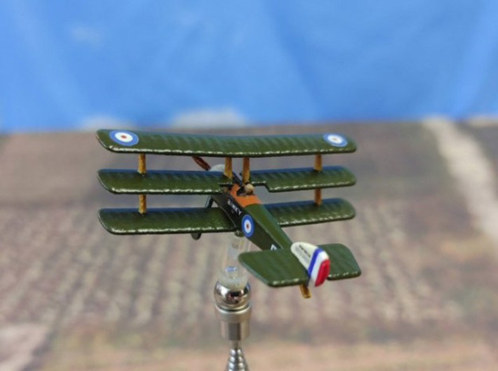 Sopwith Triplane (early, various scales) 3d printed Photo and paint job courtesy Chris 'malachi' at wingsofwar.org