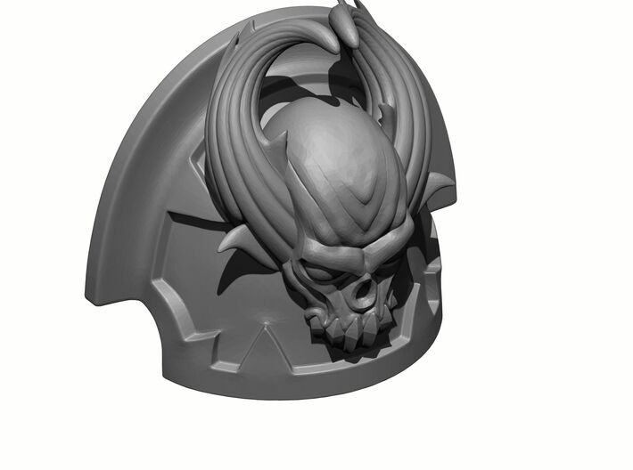 10x Demon Skull Shoulder Pad - Chaotic Pads 3d printed 10x Demon Skull Shoulder Pad - Chaotic Pads Tilt