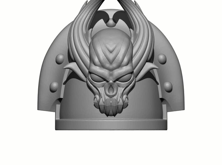 10x Gen:3 Demon Skull Shoulder Pad Riveted V2 3d printed Gen:3 Demon Skull Shoulder Pad Riveted V2 Front
