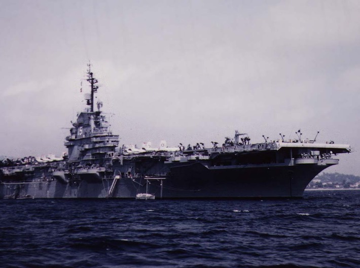 Nameplate USS Randolph CVA-15 (10 cm) 3d printed Essex-class aircraft carrier USS Randolph CVA-15.