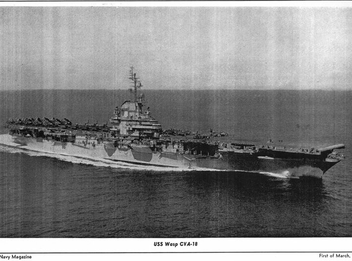 Nameplate USS Wasp CVA-18 (10 cm) 3d printed Essex-class aircraft carrier USS Wasp CVA-18.