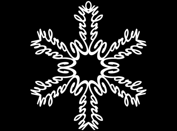 Carly snowflake ornament 3d printed