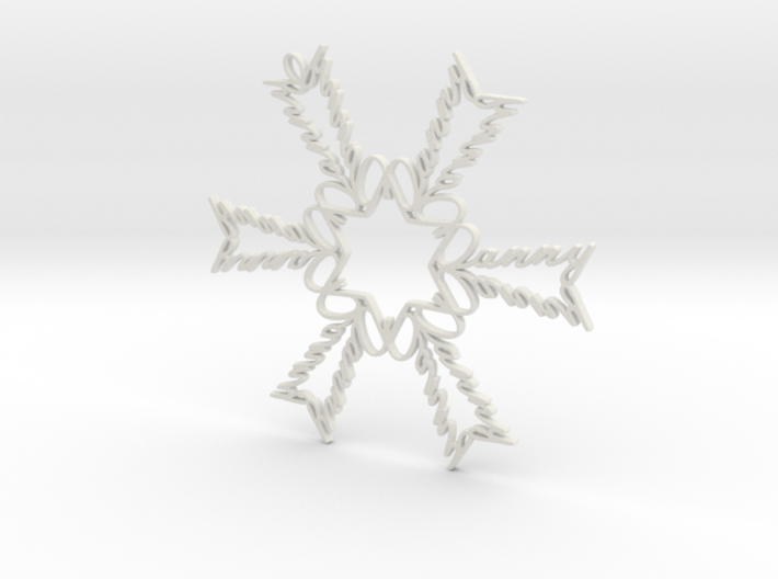 Danny snowflake ornament 3d printed 