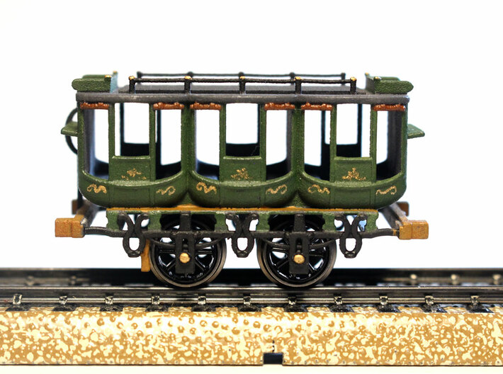 1832 Camden & Amboy Passenger Coach (26mm axles) 3d printed processed versatile plastic print, completed model after painting