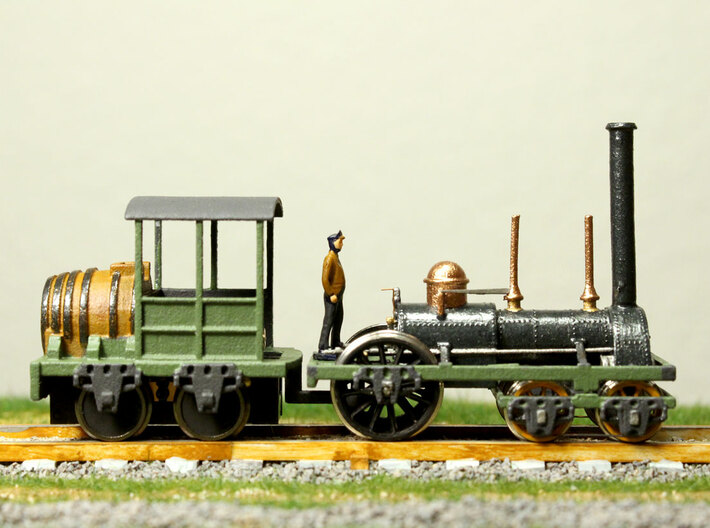 1832 Mohawk & Hudson 4-2-0 Locomotive "Experiment" 3d printed Shown with tender, see my store.