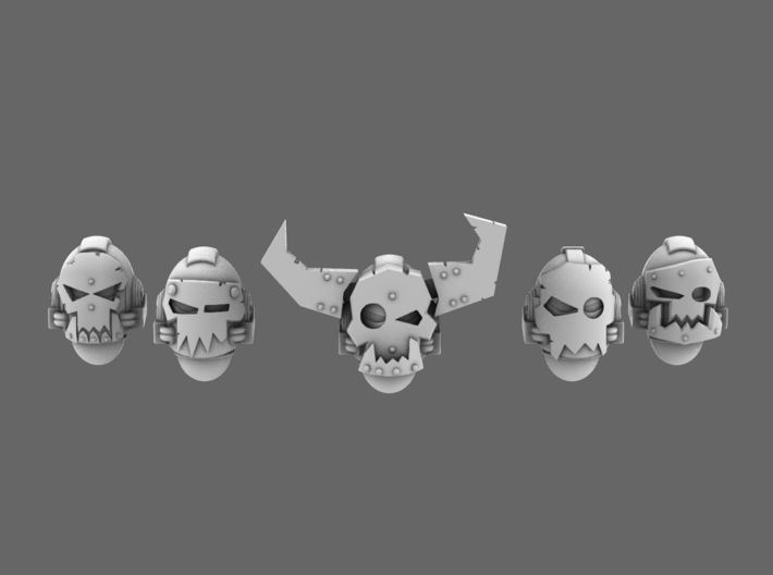 Orc Busters V7 Helmets (Skulls & Glyphs Masks) 3d printed 