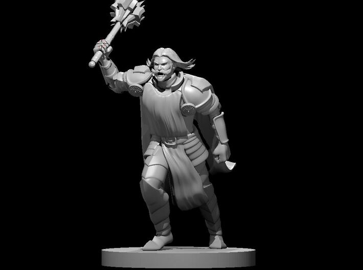 Human Male Cleric Charging 3d printed