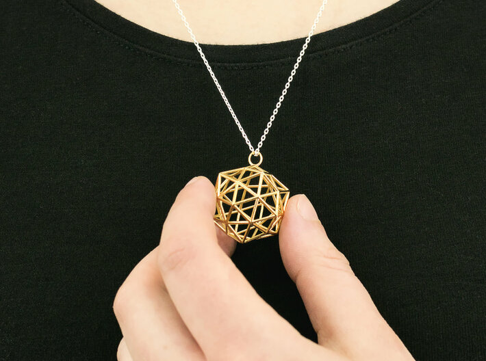 Conscious Crystal Pendant 3d printed Conscious Crystal Pendant - Gold Plated Brass