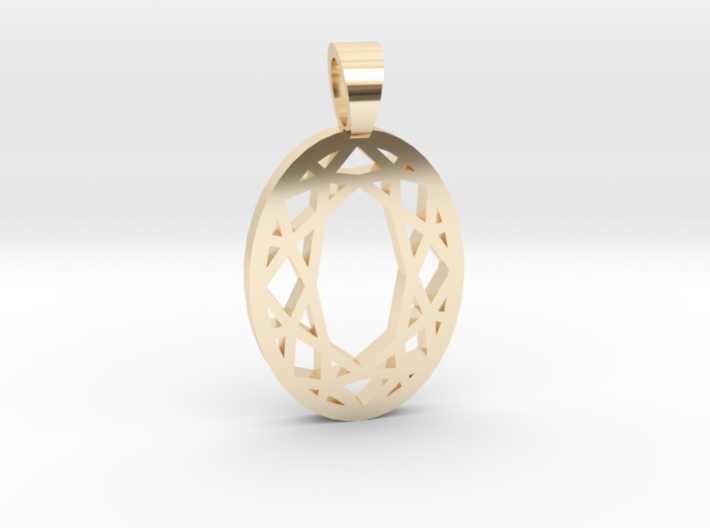 Oval cut [pendant] 3d printed