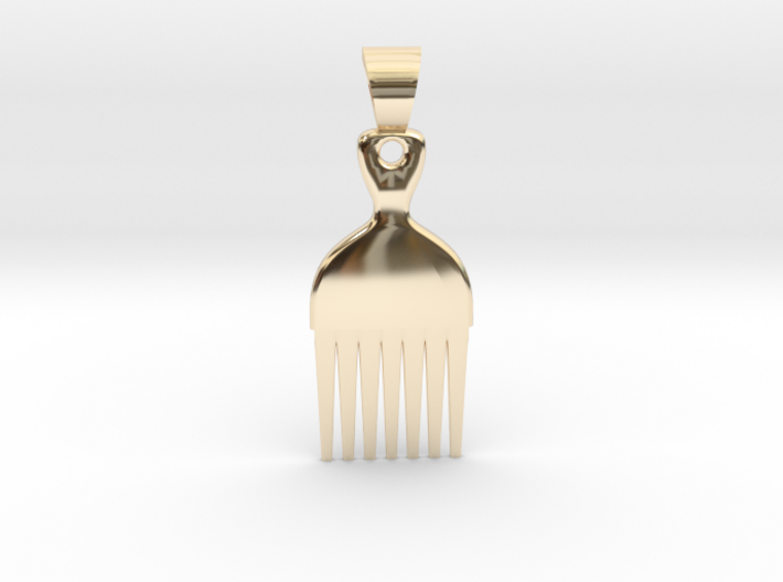 Afro comb [pendant] 3d printed