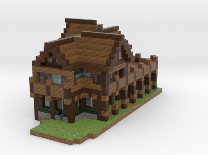 Minecraft Spruce Survival House 3d printed