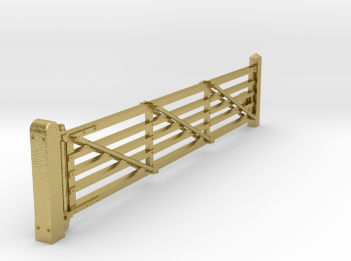 VR #1 Gate 18'6&quot; (BRASS) [RH] with Lock Post 1:87 3d printed