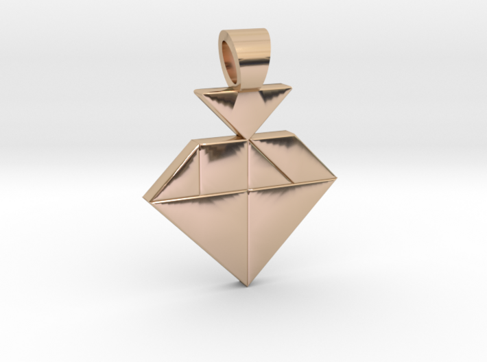 Strawberry tangram [pendant] 3d printed