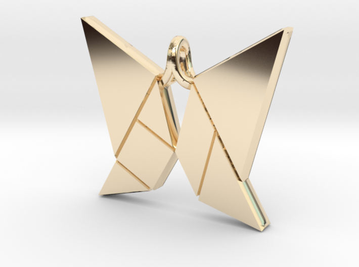 Butterfly tangram [pendant] 3d printed