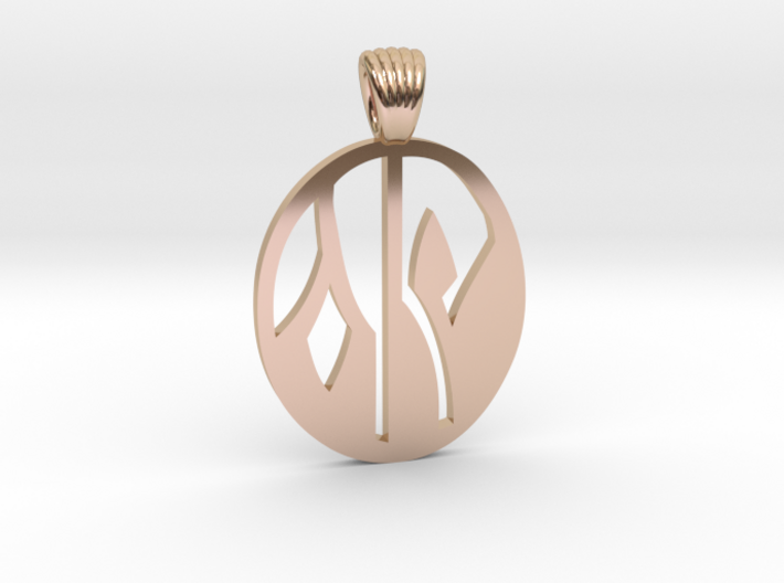 Flower yin yang [pendant] 3d printed