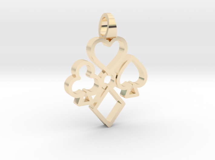 Heart Club Diamond Spade [pendant] 3d printed