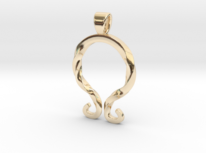 Omega [pendant] 3d printed